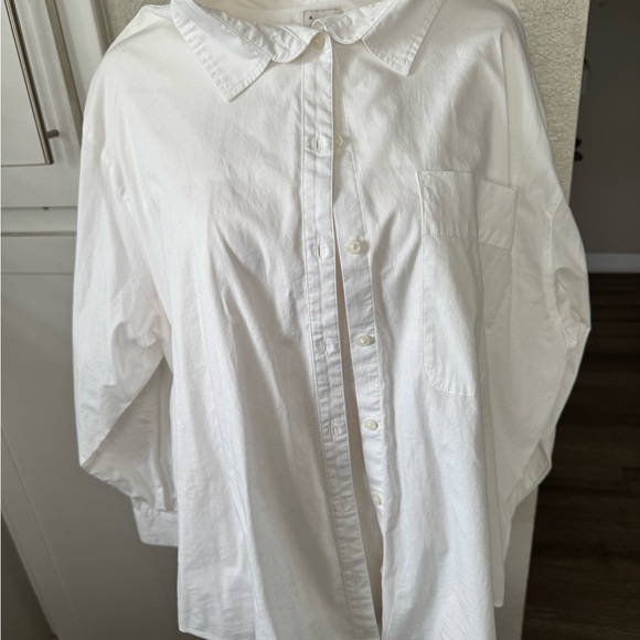 a new day Tops - A New Day White Cotton Button Down Shirt Chic Classy Preppy Academia